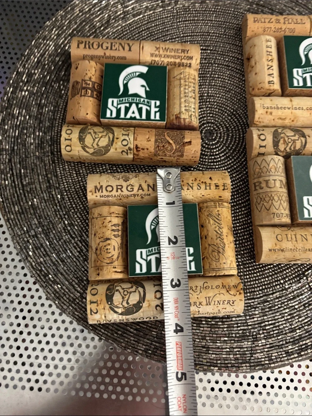 Michigan State Green Cork Coaster - Wine Cork Coasters